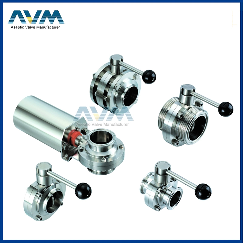 2.5&quot; SMS Stainless Steel Tri-Clamp Butterfly Valves with Stainless Steel Multiple Hands