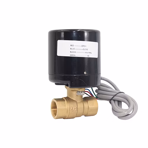 Rotary Actuator 3 Way Electrical Motorized Ball Valve Thermostatic Water Mixing Diverting Valve with Electric Acuator